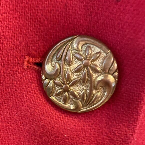 Vintage 1980s 100% Wool Red Lined Blazer Brass Buttons Women Sz 10 As Is - Picture 7 of 12